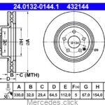 Tarcza hamulcowa przednia DB204 GLK/CLS/211 2114211312/2114211412