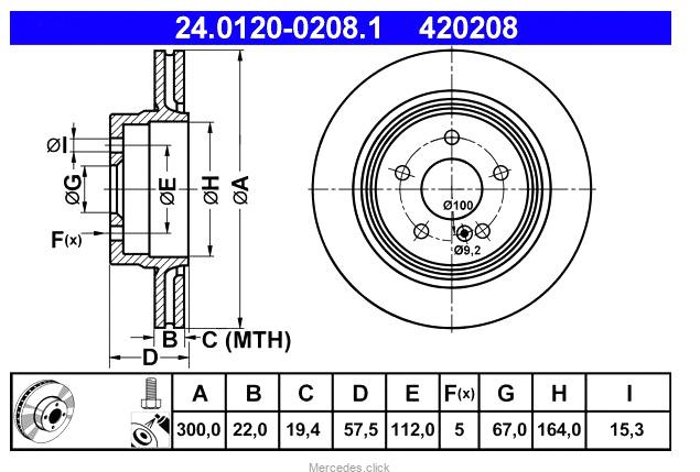 Tarcza hamulcowa tylna DB204 /207