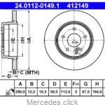 Tarcza hamulcowa tylna DB210 2104230512 ATE 24.0112-0149.1