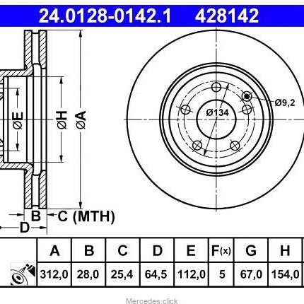 Tarcza h-wa p.DB211 2114210912 ATE 24.0128-0142.1