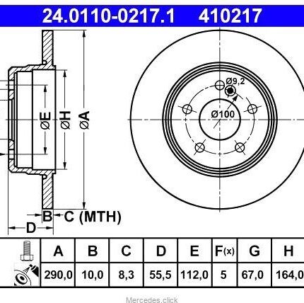 Tarcza h-wa t.DB208,210,CLK320 97- 2104230612 /2104231012 ATE