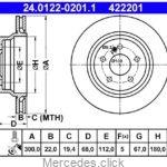 Tarcza hamulcowa tylna DB204/211/212 300 mm ATE