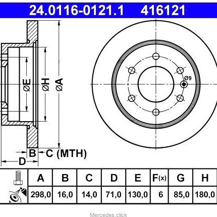 Tarcza h-wa t.Sprinter NT 209-318CDI 9064230012 298mmx16mm