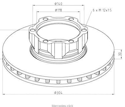 Tarcza h-wa p.DB 609-711 304mm 6684210112/6694210612 016.650-00