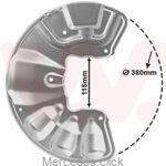Panel rozbryzgujący tarczy hamulcowej Mercedes ML W166 przód prawa strona 1664210220 Van Wezel