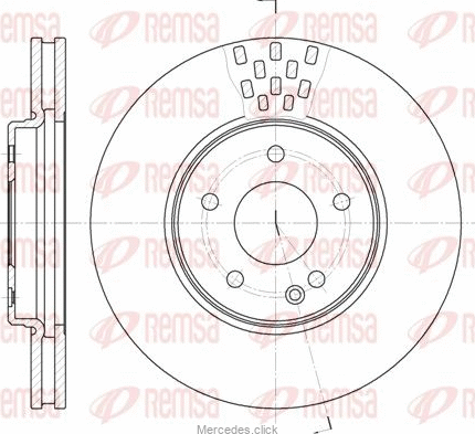 Tarcza hamulcowa przednia DB203/210 2034210512/2104212212