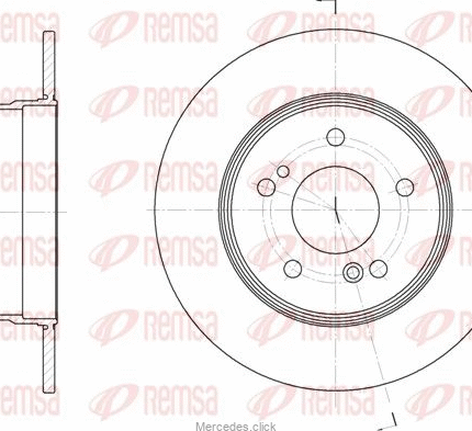 Tarcza hamulcowa tył DB124 kombi/DB210 1244230512,2034230112,2104230412/2104230912