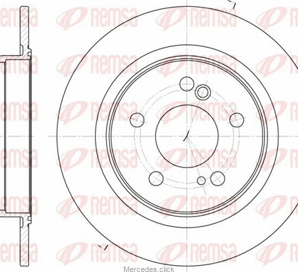 Tarcza hamulcowa tył DB124 kombi/DB210 1244230512,2034230112,2104230412/2104230912