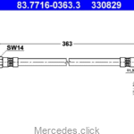 Przewód elastyczny hamulca przód/tył Sprinter 9014280435  PRODUKT WYCOFANY Z PRODUKCJI