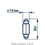 Żarówka rurkowa 12V10W-28mm 17315 Narva