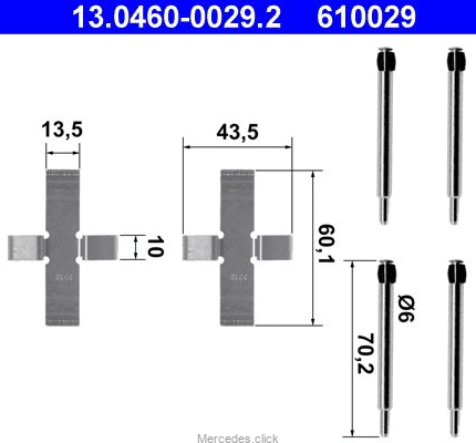 Mocowanie klocków t.DB123 ATE DB126 ATE/Bendix 88-