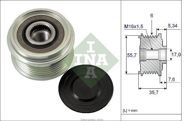 66a548bb5407c636b941010dd35db882cd29dea7 Koło pasowe alternatora ze sprzęgłem jednokierunkowym