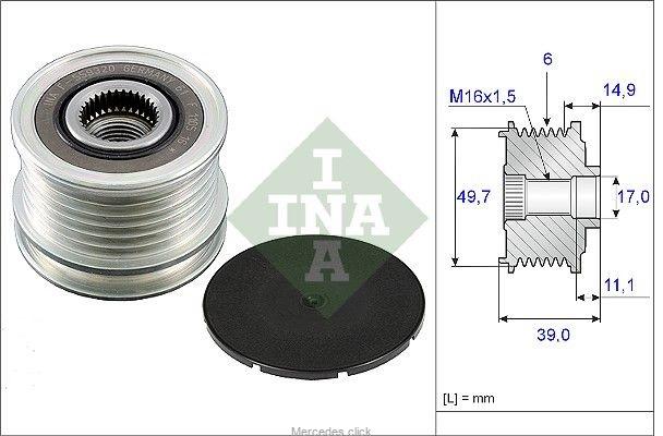 66a548bb5407c636b941010dd35db882cd29dea7 Koło pasowe alternatora ze sprzęgłem jednokierunkowym