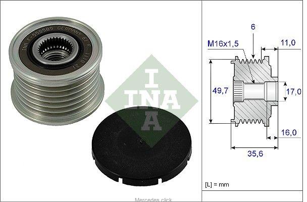 66a548bb5407c636b941010dd35db882cd29dea7 Koło pasowe alternatora ze sprzęgłem jednokierunkowym