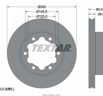 Tarcza hamulcowa tył Sprinter W906 2006-2018 bliźniaki 9064230112