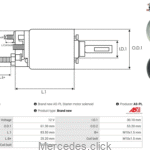 Elektromagnes rozrusznika OM615/617 0001523010 0331402001 0331402204 W123/115/116/126 Bus T1 207D-209D-307D-309D-407D-409D