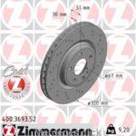 Tarcza hamulcowa przednia DB117/176/246 ZIMMERMANN z wentylacją wewnętrzną, perforowany