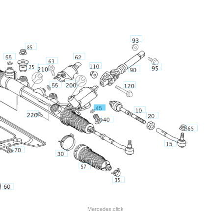 Oring 0239979148 przewodu stalowego przekładni kierowniczej W168/210/220