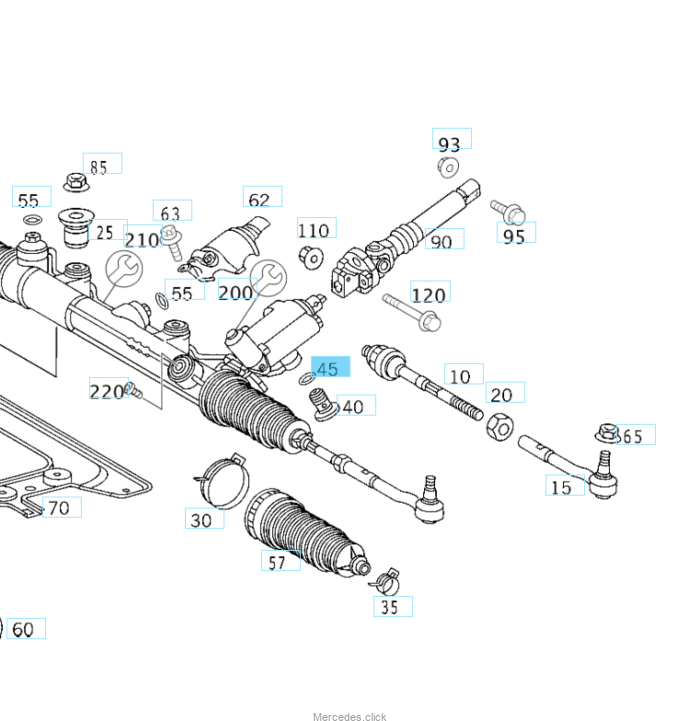 Oring 0239979148 przewodu stalowego przekładni kierowniczej W168/210/220