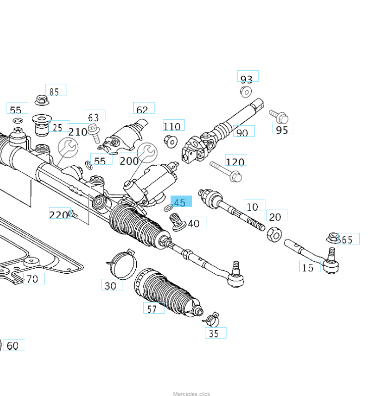 0239979148 Oring 0239979148 przewodu stalowego przekładni kierowniczej W168/210/220