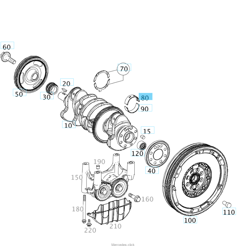 2700330101 Panewki główne M270 M264 M274 - 1 sztuka górna 2700330101