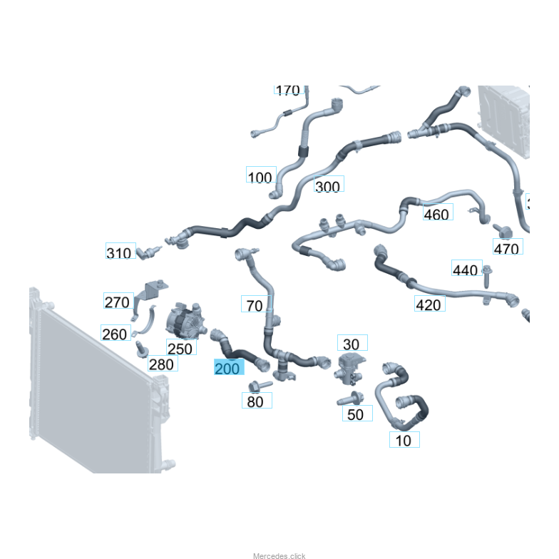2945016000 Przewód chłodnicy EQE /EQS W294/295/296/297 2945016000