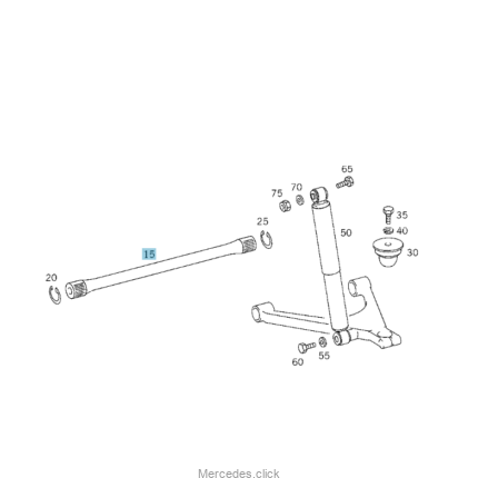 Drążek skrętny Mercedes MB100 Prawa strona Starsza wersja MB100 do numeru końcowego VIN -099540