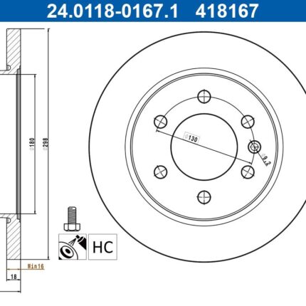 Tarcza hamulcowa tył Sprinter W907/910 pojedyncze koła 298mmx18mm